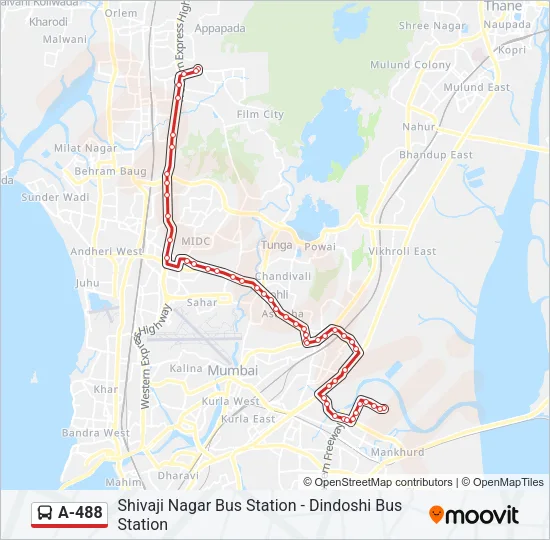 A-488 Bus Line Map