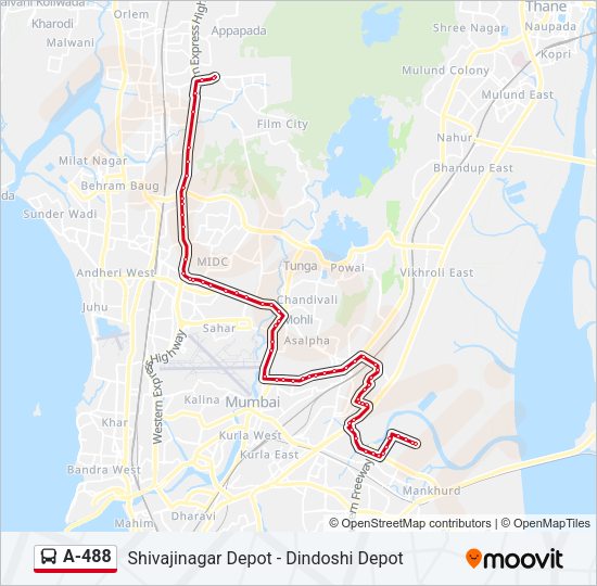 A-488 bus Line Map