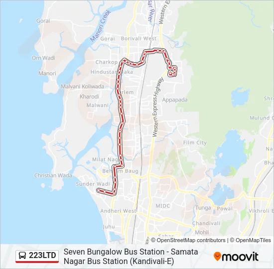 223LTD Bus Line Map