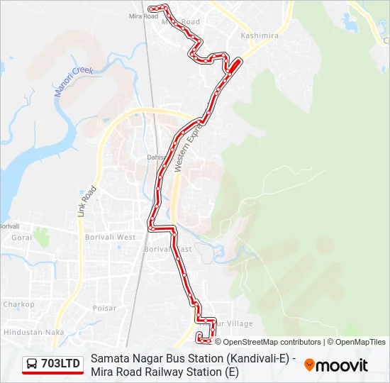 703LTD Bus Line Map