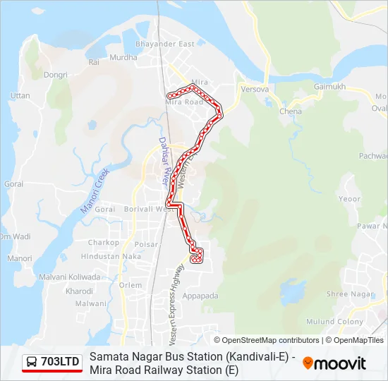 703LTD Bus Line Map