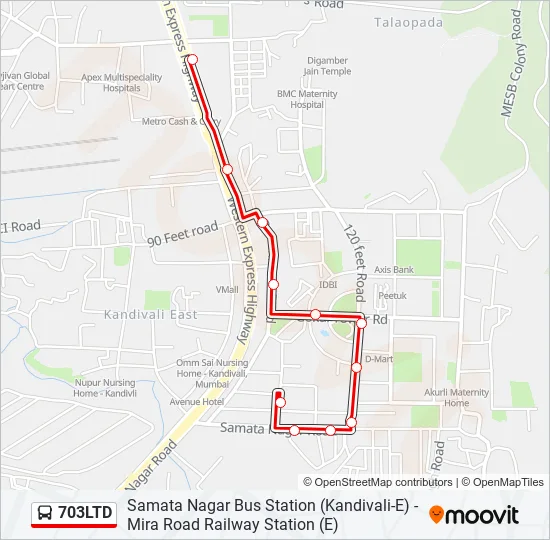 703LTD Bus Line Map