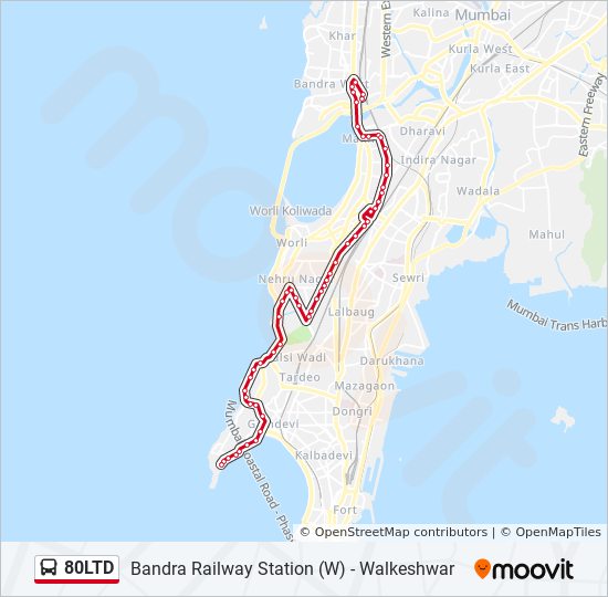 80LTD bus Line Map