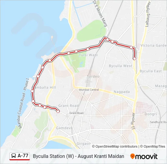 A-77 Bus Line Map