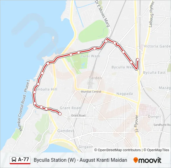 A-77 Bus Line Map