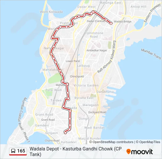 165 Bus Line Map