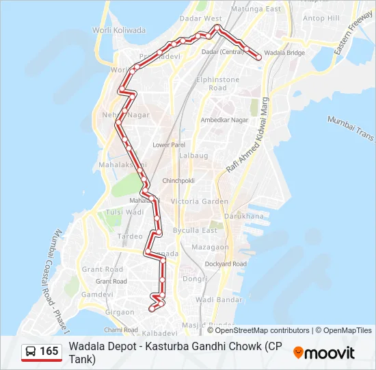 165 Bus Line Map