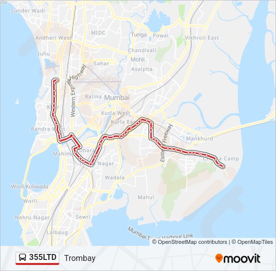 355LTD Bus Line Map