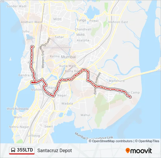 355LTD Bus Line Map
