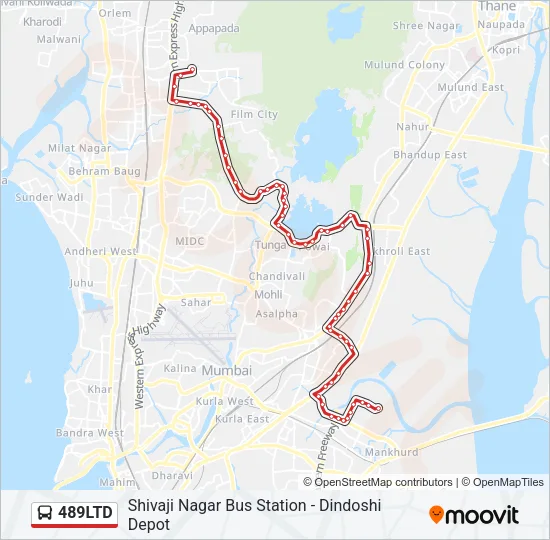 489LTD Bus Line Map