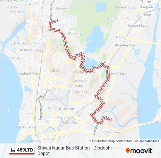 489LTD Bus Line Map