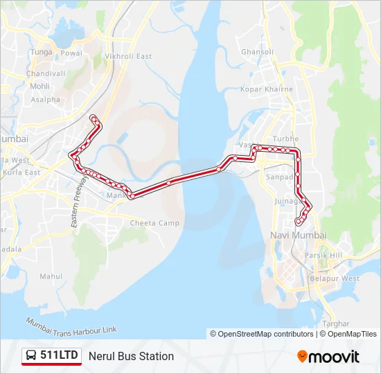 511LTD Bus Line Map