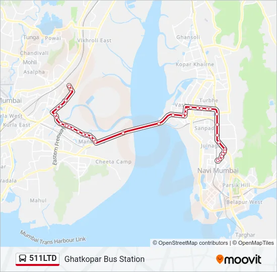 511LTD Bus Line Map