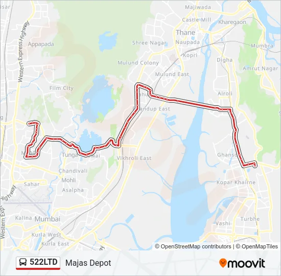 522LTD Bus Line Map