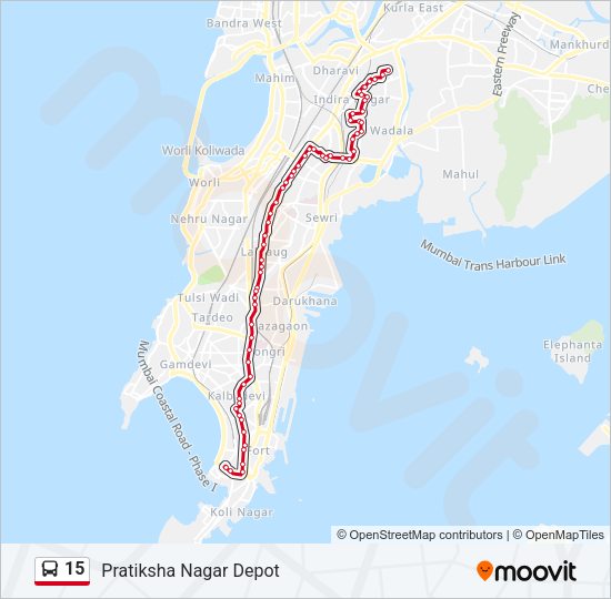 15 Bus Line Map