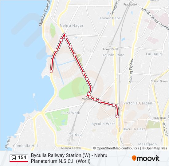 154 Bus Line Map