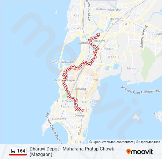 164 Bus Line Map