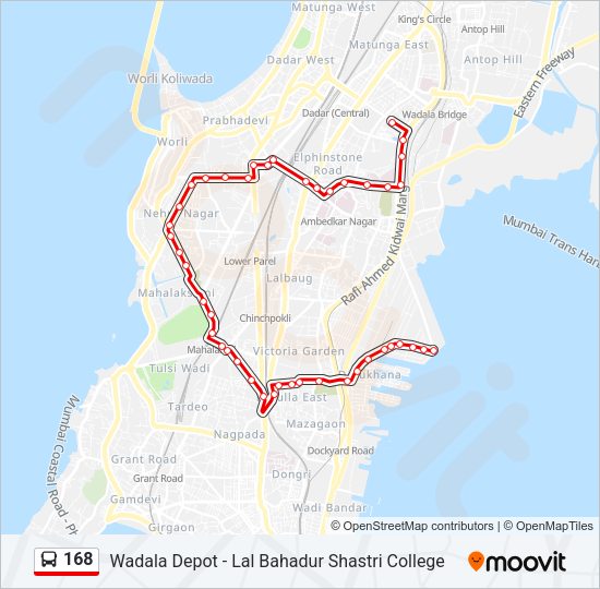 168 Bus Line Map