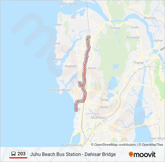203 Bus Line Map