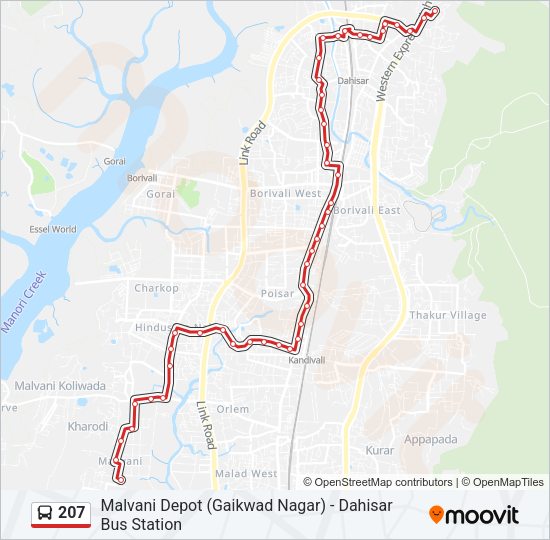 207 Bus Line Map