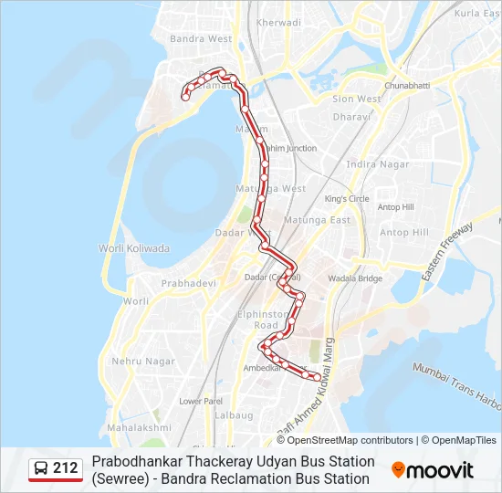 212 Bus Line Map
