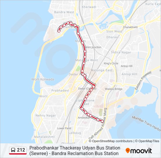 212 Bus Line Map