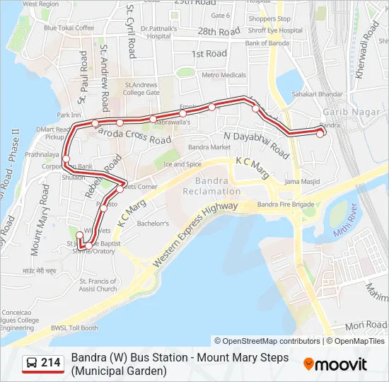 214 Bus Line Map