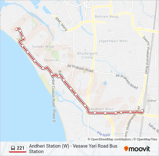 221 Bus Line Map