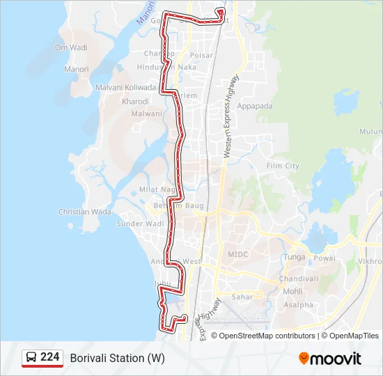 224 Bus Line Map