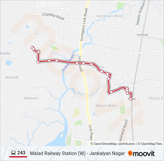 243 bus Line Map