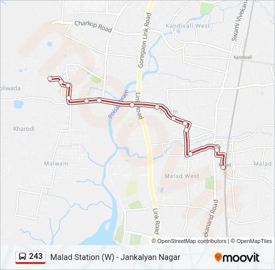 243 Bus Line Map