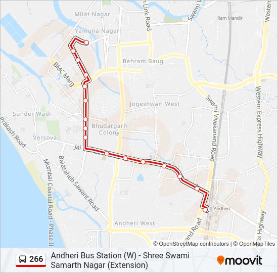 266 bus Line Map