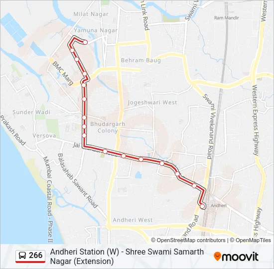 266 Bus Line Map