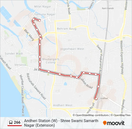 266 Bus Line Map