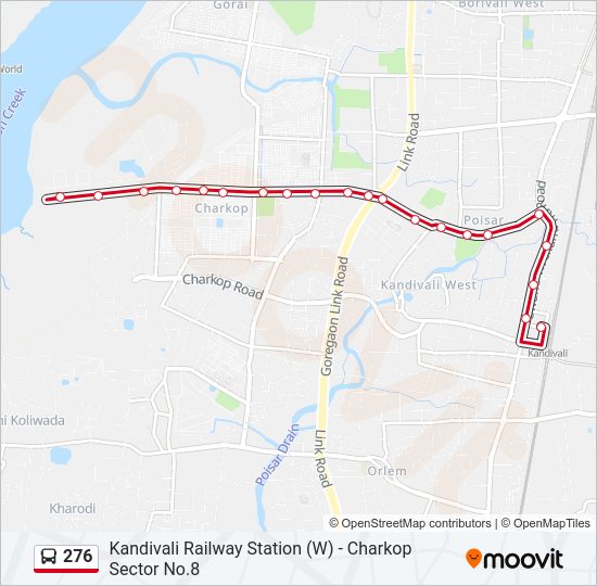 276 bus Line Map