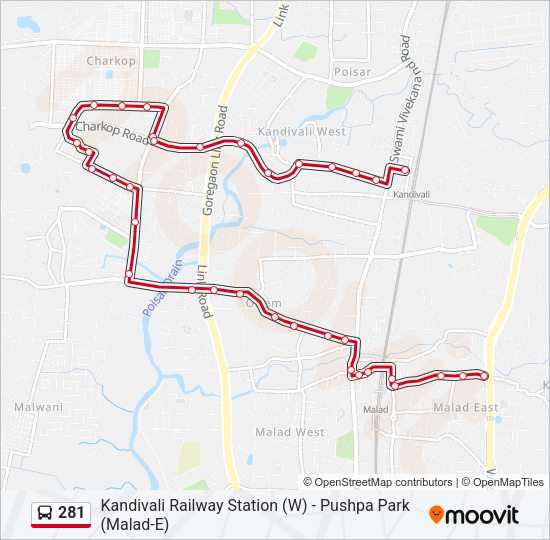 281 bus Line Map