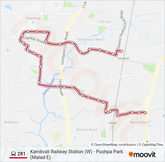 281 Bus Line Map