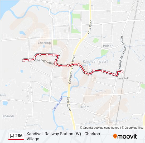 286 Bus Line Map