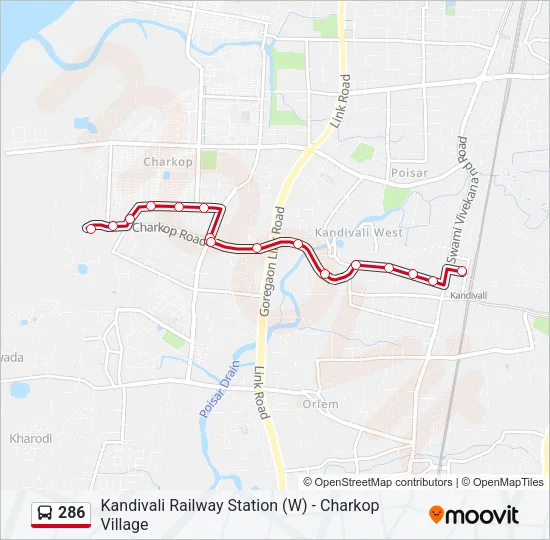 286 Bus Line Map