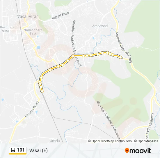 101 Bus Line Map