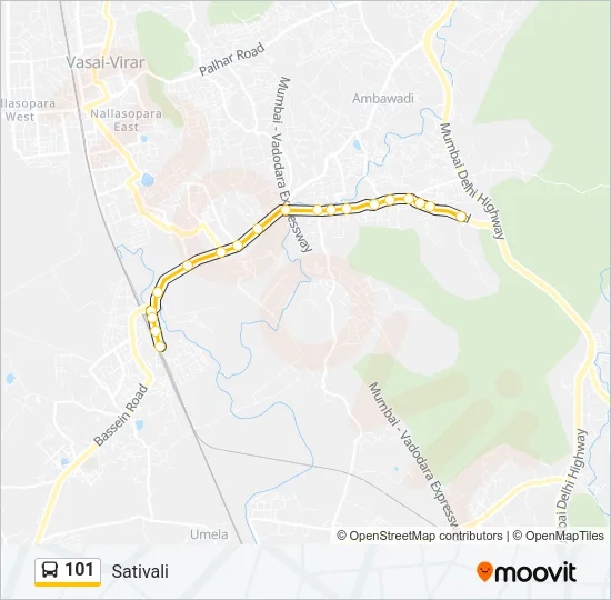 101 Bus Line Map