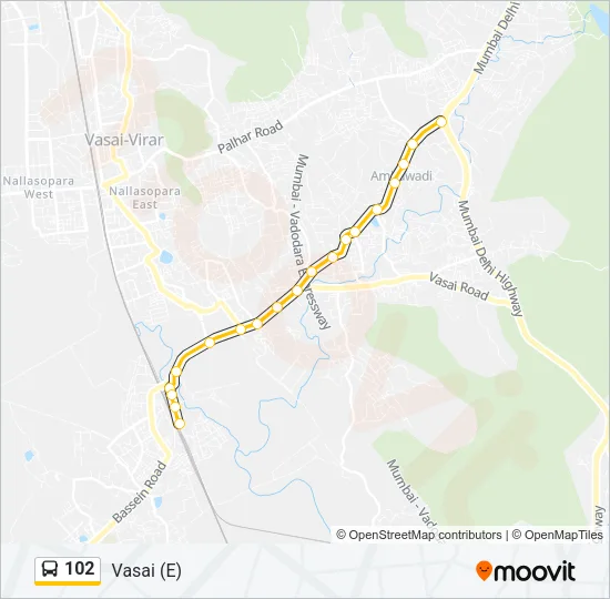 102 Bus Line Map
