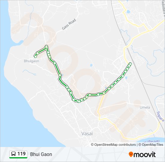 119 bus Line Map