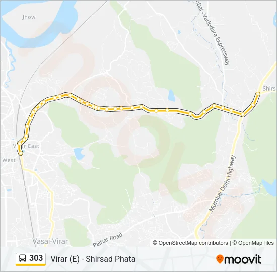 303 Bus Line Map