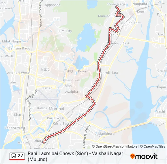 27 Bus Line Map