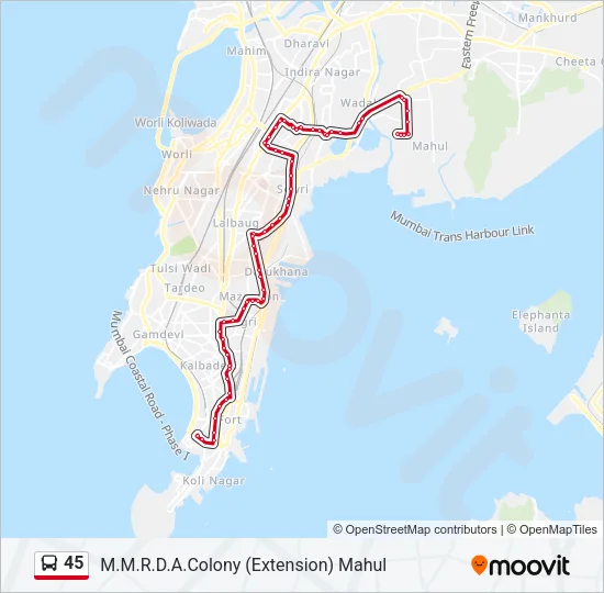 45 Bus Line Map