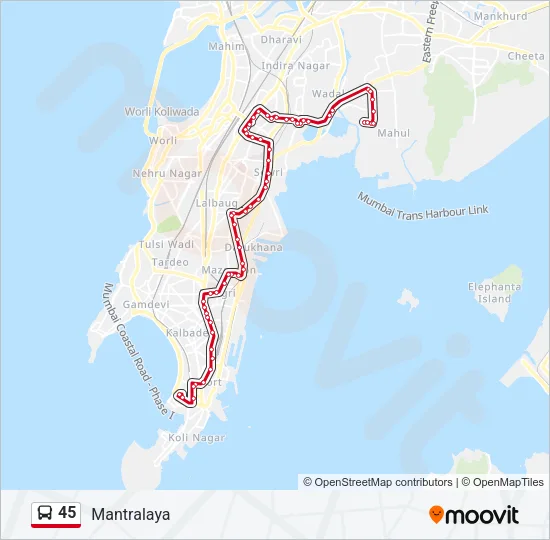 45 Bus Line Map