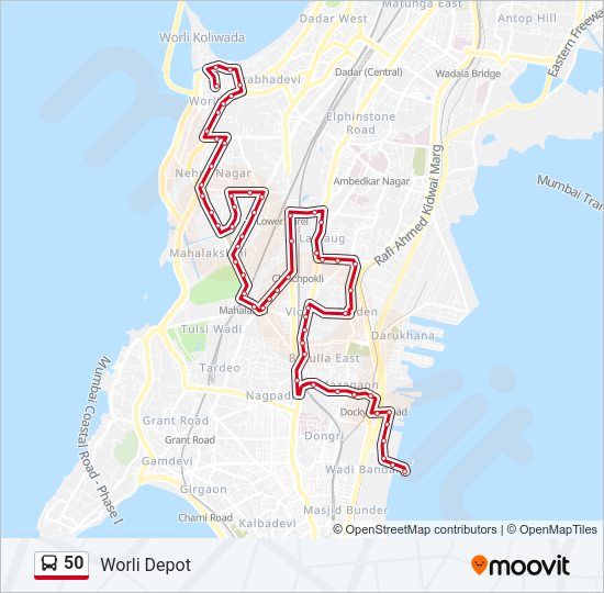 50 bus Line Map