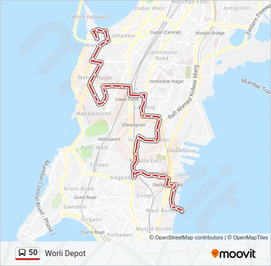 50 Bus Line Map