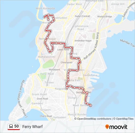 50 Bus Line Map